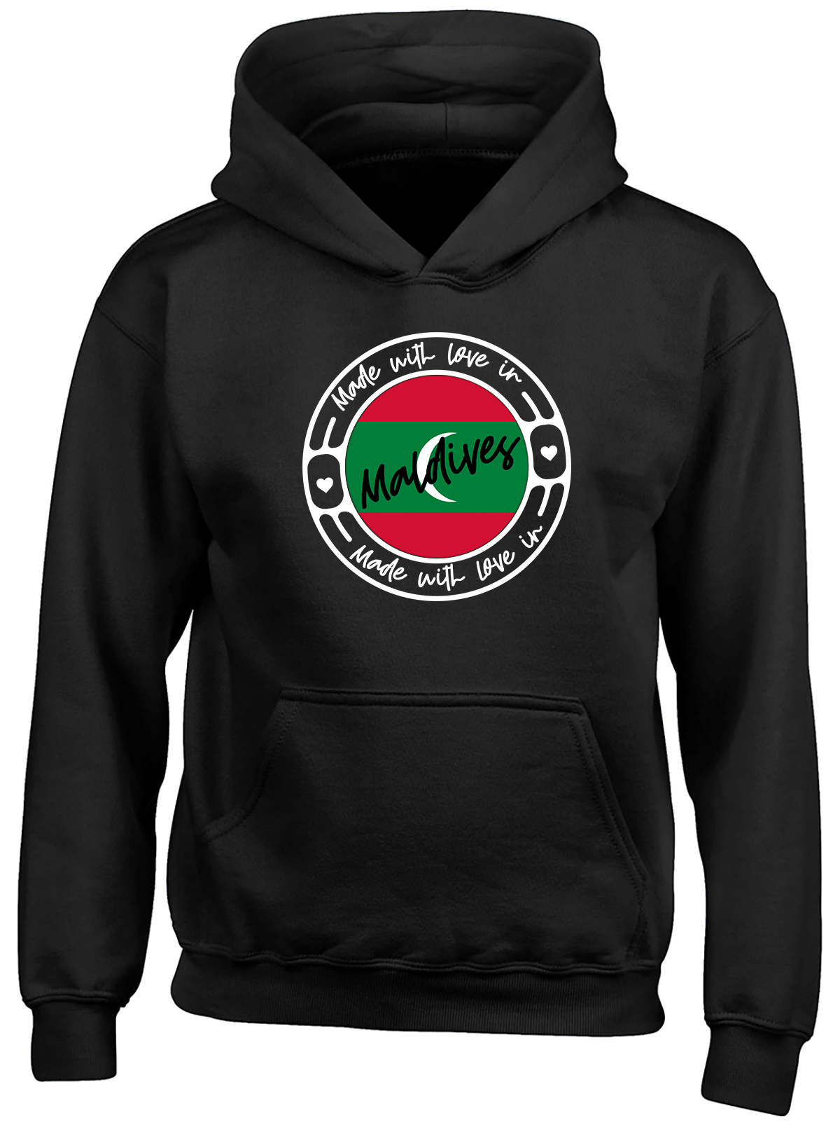 Made With Love In Maldives Country Childrens Kid Hooded Top Hoodie Boy Girl Gift